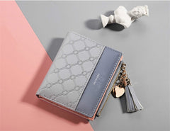 Tassel Leather Wallet Women Small Luxury Brand Famous Mini Women Wallets Purses Female Short Coin Zipper Purse Cartera Mujer