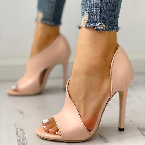 MCCKLE Plus Size Female Ankle Strap High Heels Flock Gladiator Shoes Thick Heel Fashion Women Party Wedding Pumps Drop Shipping