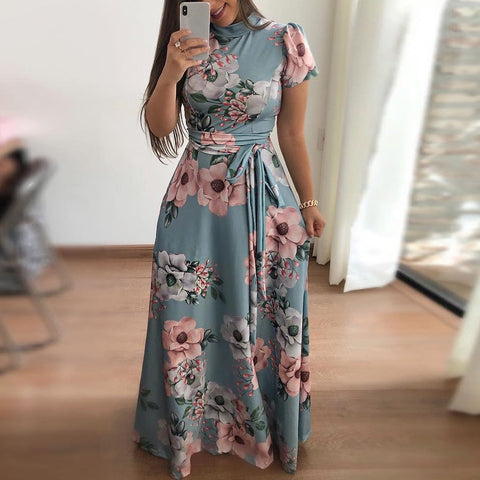 Summer Chiffon Dress 2019 Boho Style Beach Dress Fashion Short Sleeve V-neck Polka Dot A-line Party Dresses Sundress Vestidos