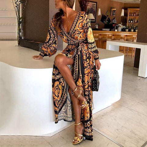 Summer Chiffon Dress 2019 Boho Style Beach Dress Fashion Short Sleeve V-neck Polka Dot A-line Party Dresses Sundress Vestidos