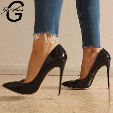 MCCKLE Plus Size Female Ankle Strap High Heels Flock Gladiator Shoes Thick Heel Fashion Women Party Wedding Pumps Drop Shipping